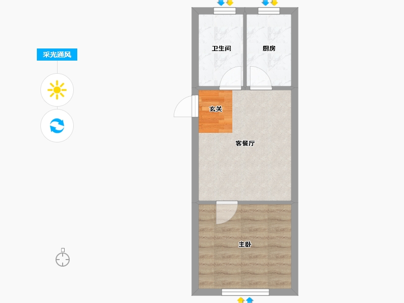 辽宁省-沈阳市-五彩阳光城西江北街（2期40号楼，2期39号楼）50m²-32.82-户型库-采光通风