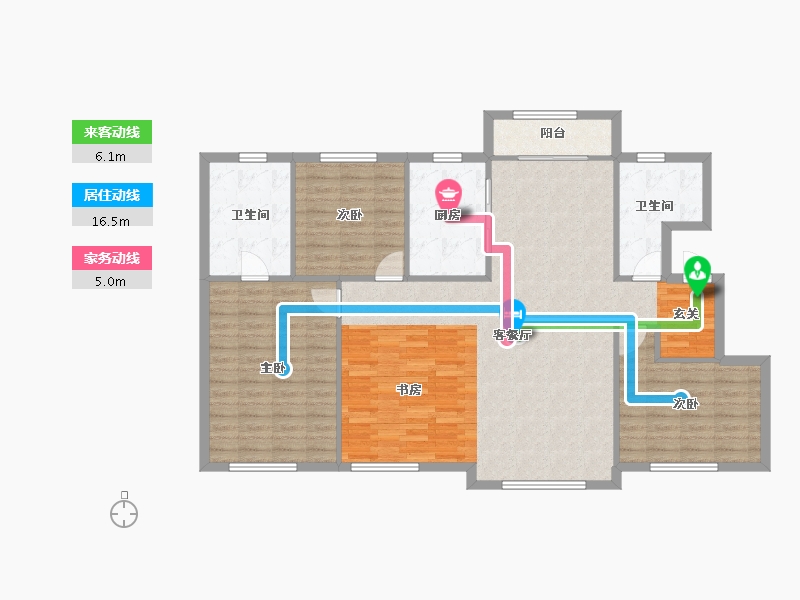 辽宁省-沈阳市-五彩阳光城西江北街（11，12）156m²-123.69-户型库-动静线