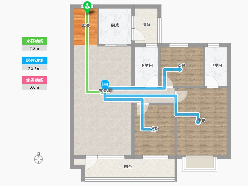 辽宁省-沈阳市-碧桂园银亿大城印象锦园(7-G6,7-G2栋)123m²-92.91-户型库-动静线