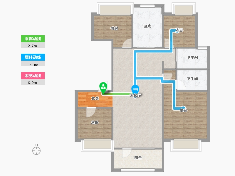 辽宁省-沈阳市-碧桂园银亿大城印象锦园（D24,D25,D26,D27号楼）132m²-100.32-户型库-动静线