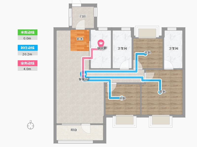 辽宁省-沈阳市-碧桂园银亿大城印象锦园辉山西路23-10号（G8号楼）123m²-84.11-户型库-动静线