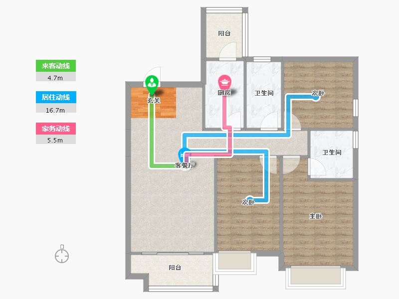 辽宁省-沈阳市-恒大绿洲汪河路（108,109号楼）117m²-92.03-户型库-动静线