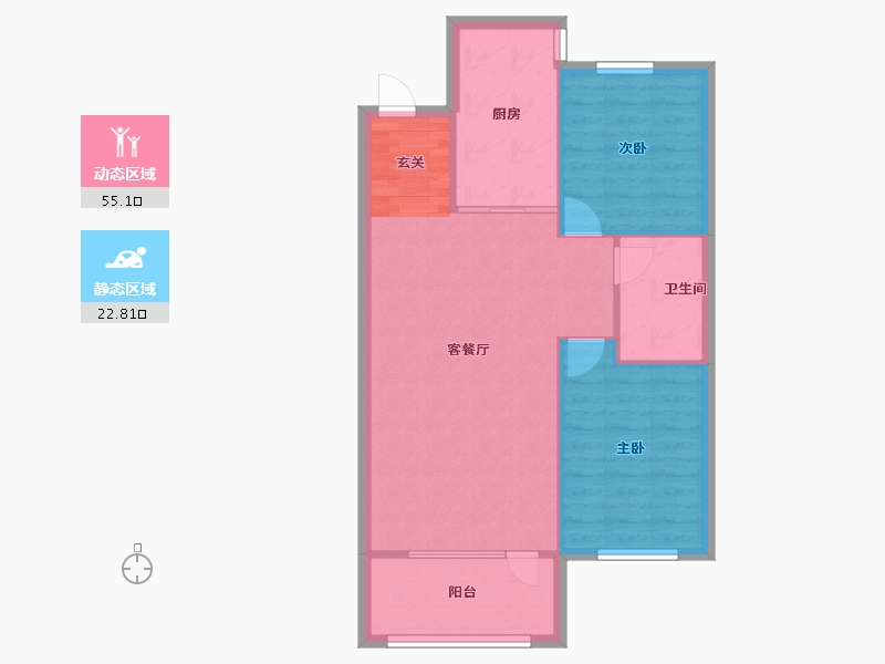 辽宁省-沈阳市-美的城滨江街（56号楼，57号楼）89m²-71.20-户型库-动静分区