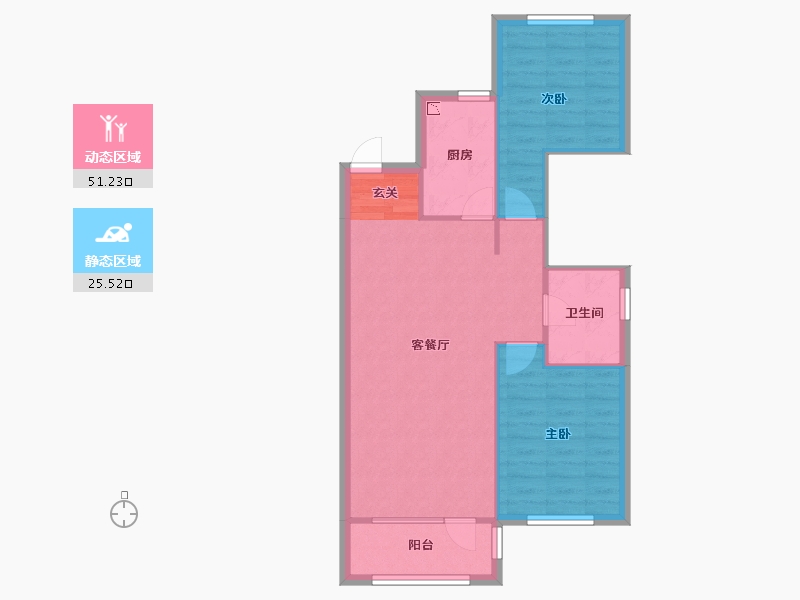 辽宁省-沈阳市-美的城滨江街(48，49，51，52，47号）95m²-69.75-户型库-动静分区