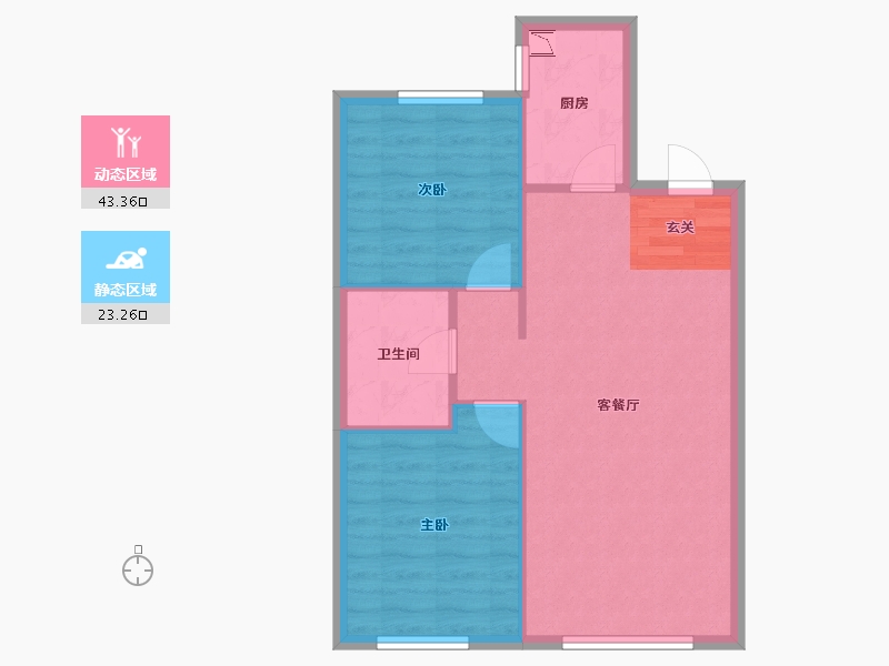 辽宁省-沈阳市-美的城赤山路126-5号（30）86m²-60.57-户型库-动静分区