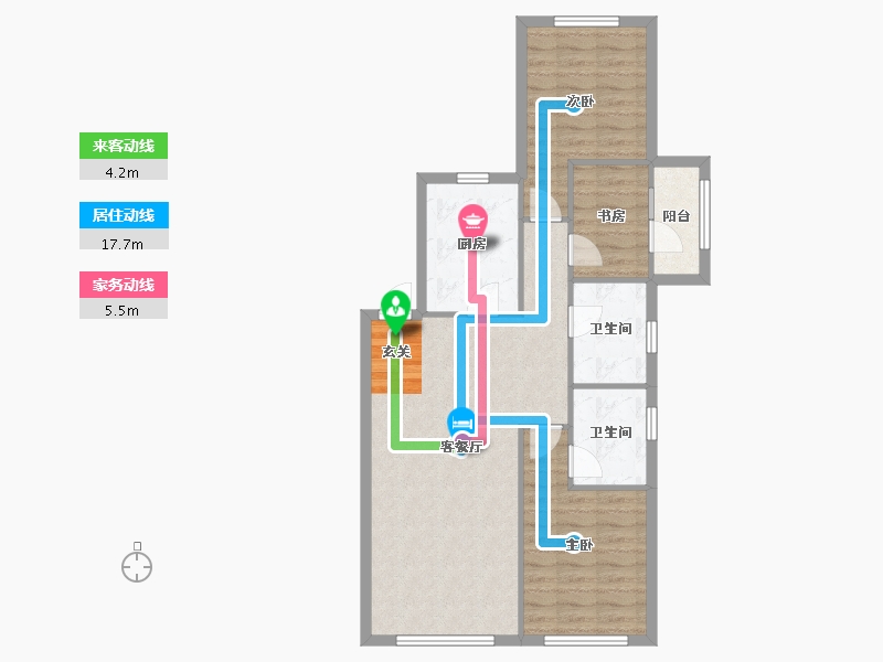 辽宁省-沈阳市-美的城赤山路（44，15)113m²-82.58-户型库-动静线