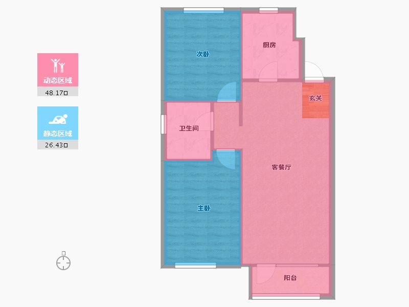 辽宁省-沈阳市-美的城赤山路126-5号（30）94m²-68.19-户型库-动静分区