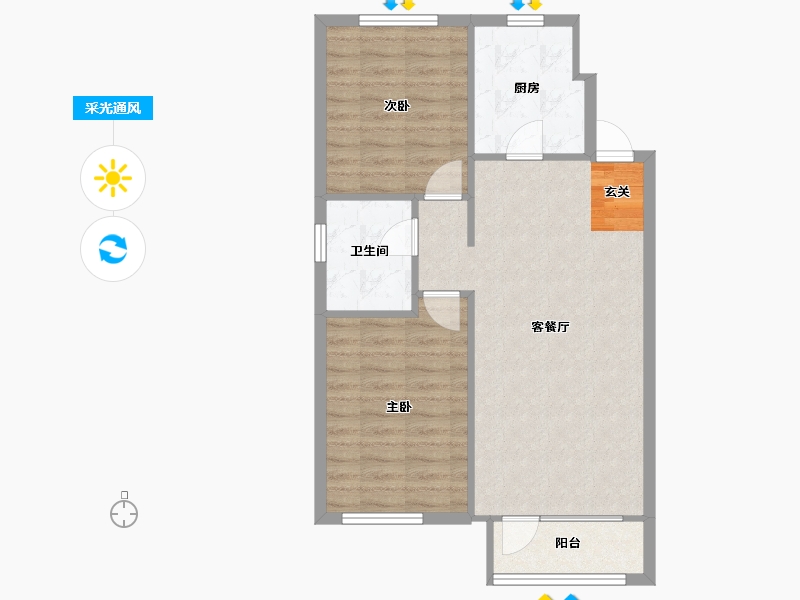 辽宁省-沈阳市-美的城赤山路126-5号（30）94m²-68.19-户型库-采光通风