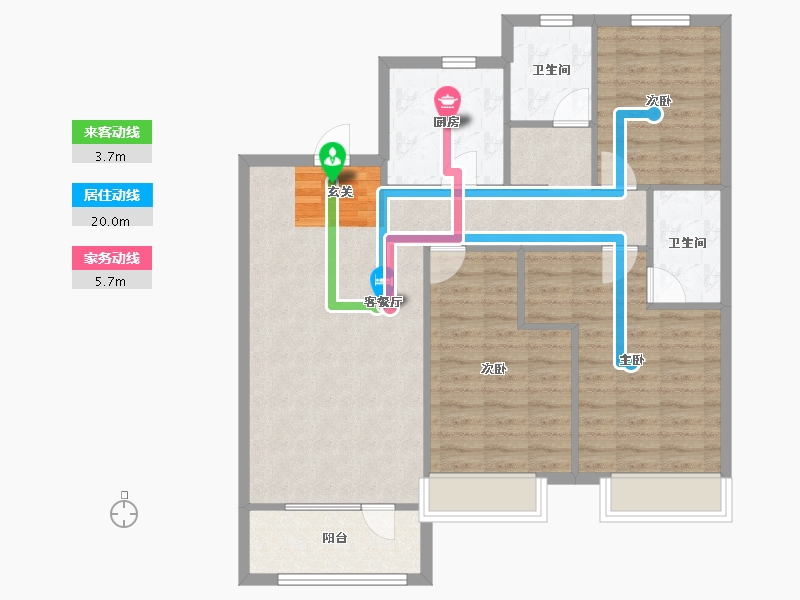 辽宁省-沈阳市-美的城滨江街70-2号（53号楼）120m²-96.00-户型库-动静线