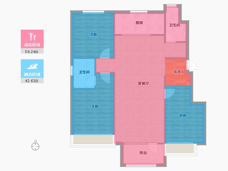 辽宁省-沈阳市-美的城滨江街（67，66栋）115m²-93.14-户型库-动静分区