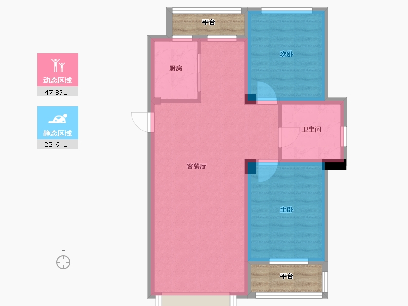 辽宁省-沈阳市-华海蓝境道义三街6-16号（16号楼）Y16A建面86m²-68.66-户型库-动静分区