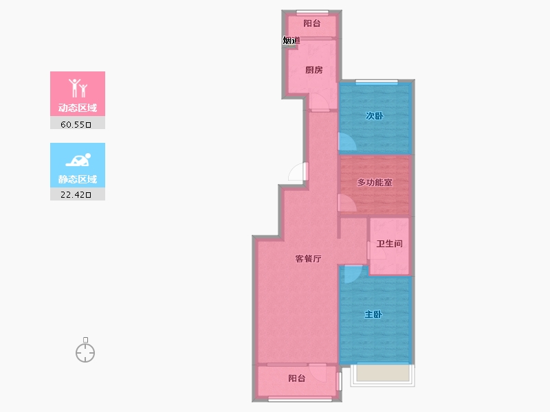 辽宁省-沈阳市-富力星月湾沈北路206-20号（20号楼）,沈北路206-21号（21号楼）,沈北路206--74.79-户型库-动静分区