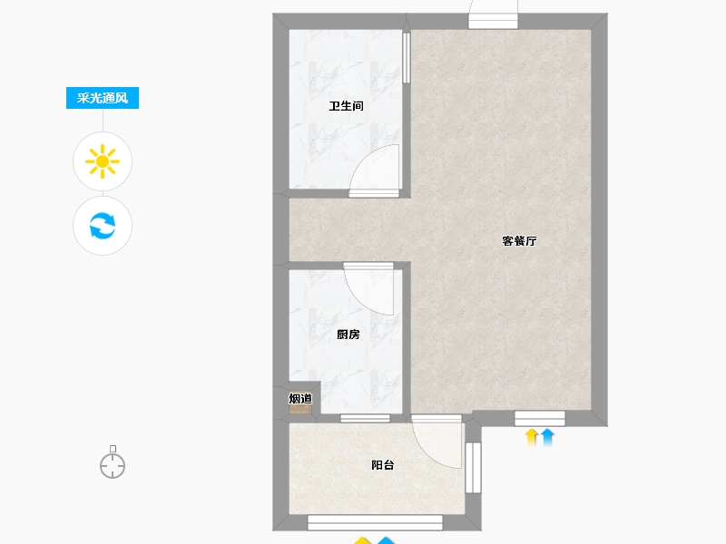 辽宁省-沈阳市-北汤国际温泉小镇建面46m²-32.52-户型库-采光通风