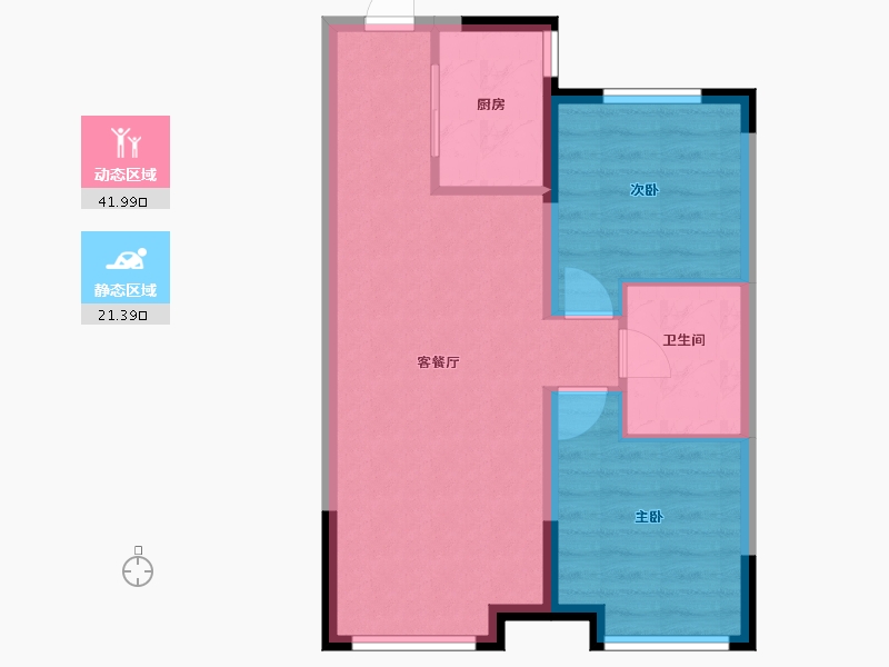 辽宁省-沈阳市-万达盛京ONEA户型建面85m²-56.76-户型库-动静分区