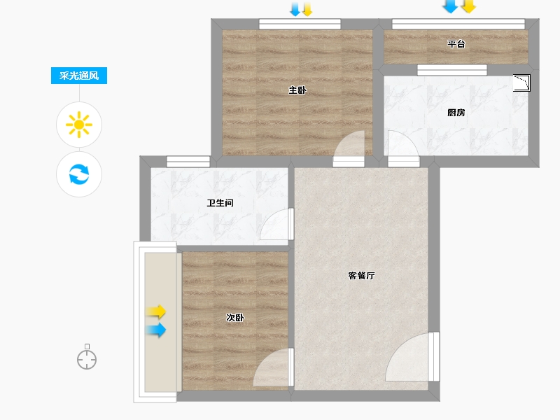 辽宁省-沈阳市-步阳江南壹号-47.19-户型库-采光通风