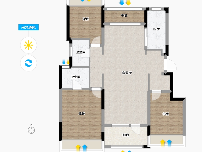 辽宁省-沈阳市-中粮锦云天城七星东二街9-14号（Y11d）,七星东二街9-9号（Y3栋),七星东二街9-7-95.20-户型库-采光通风