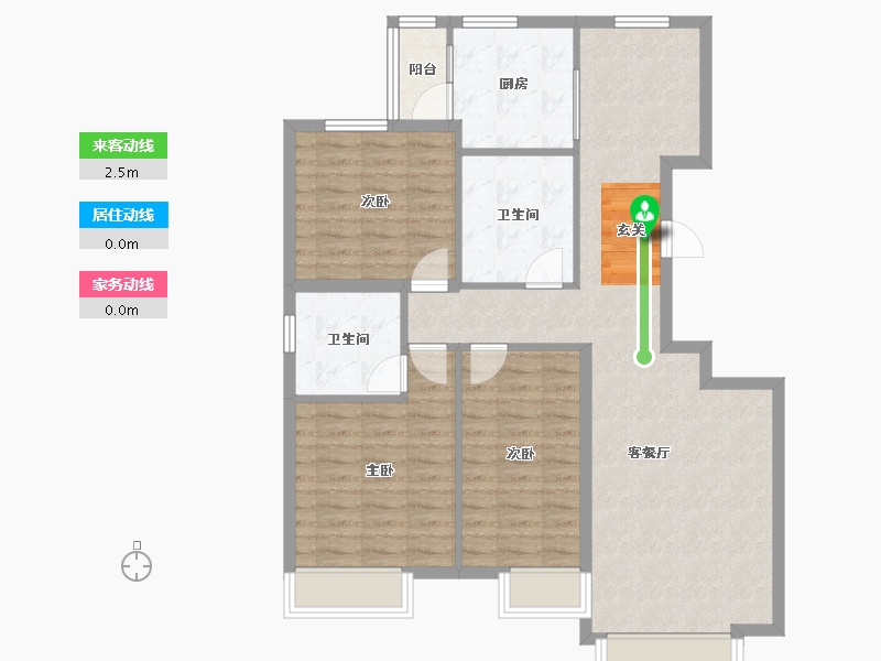 辽宁省-沈阳市-恒大文化旅游城菩提路（10,14,16号楼）130m²-96.82-户型库-动静线