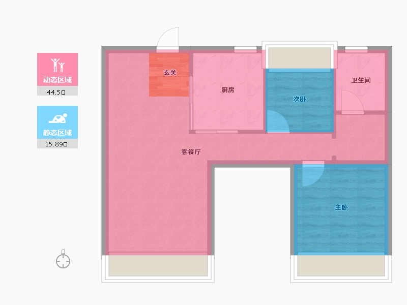 辽宁省-沈阳市-万科明日之光雪莲街东（B9，B2，B1，B7栋)83m²-54.02-户型库-动静分区