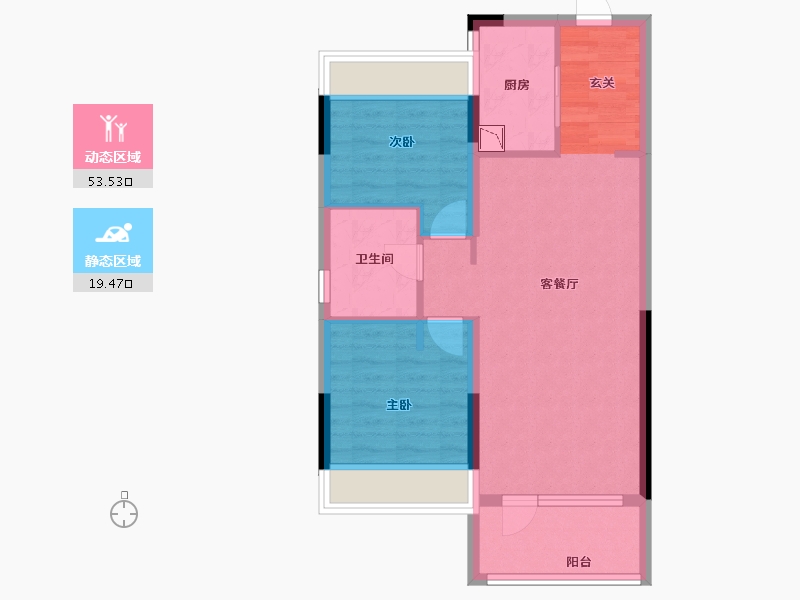 辽宁省-沈阳市-华润置地公元九里13,12,11栋87m²-64.85-户型库-动静分区