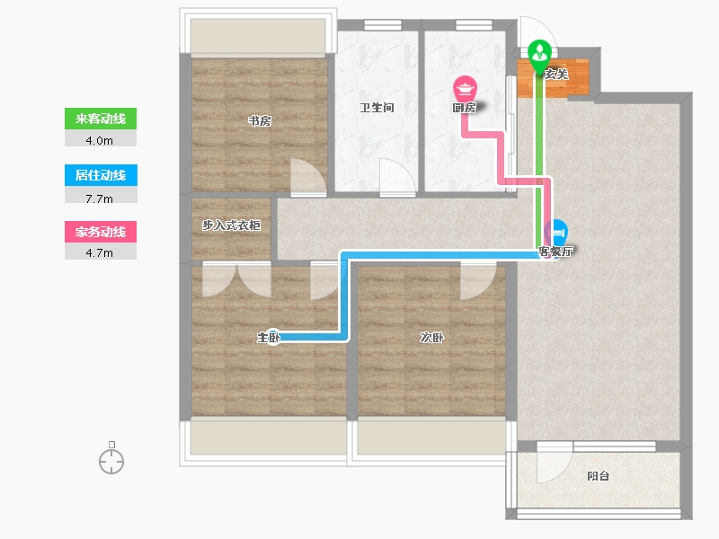 辽宁省-沈阳市-华润置地公元九里13栋,12栋,11栋103m²-82.41-户型库-动静线