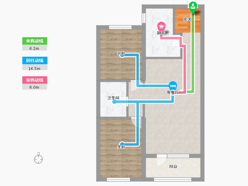 辽宁省-沈阳市-沈阳孔雀城花梨路38-23号（80栋）78m²-62.40-户型库-动静线