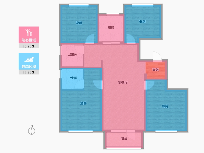 辽宁省-沈阳市-沈阳孔雀城孔雀杉路（17，19，16，18号楼）117m²-93.60-户型库-动静分区