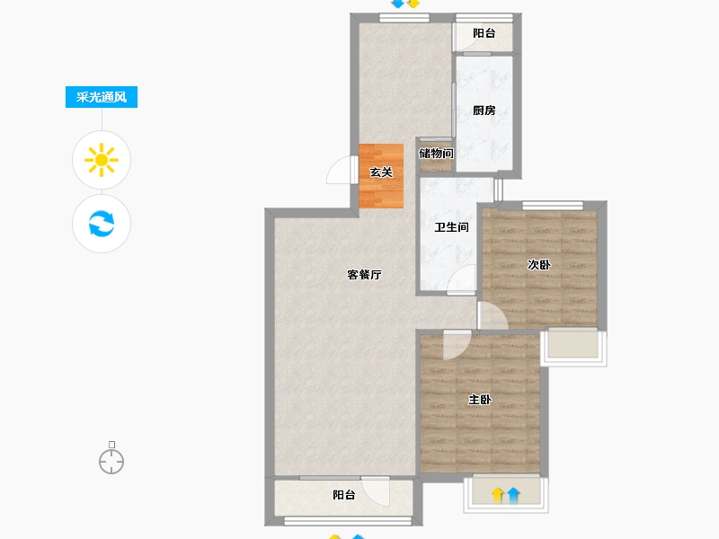 辽宁省-沈阳市-万科明日之光雪莲街东(A12，A26，25，A6，A5栋)111m²-82.19-户型库-采光通风