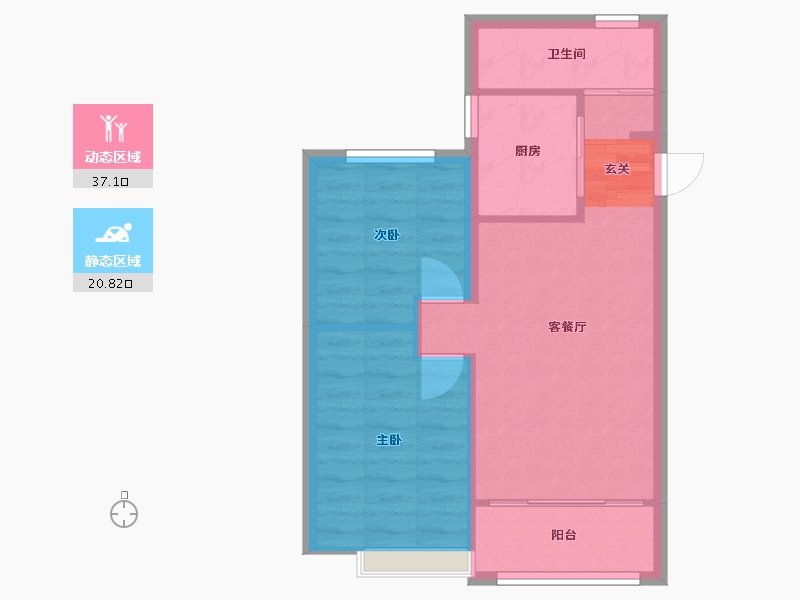 辽宁省-沈阳市-万科明日之光雪莲街东(A27，A29，A28栋）77m²-52.27-户型库-动静分区