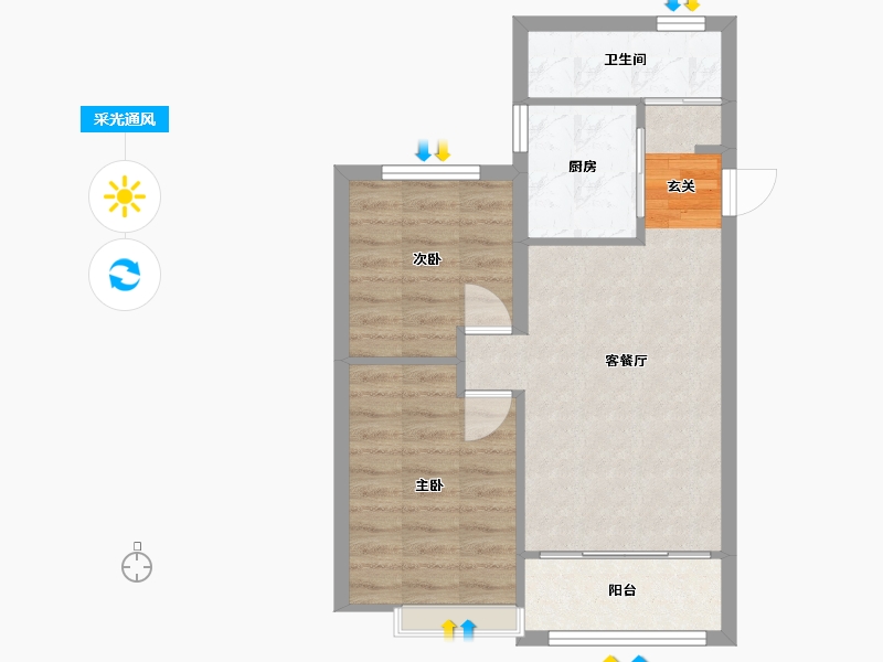 辽宁省-沈阳市-万科明日之光雪莲街东(A27，A29，A28栋）77m²-52.27-户型库-采光通风