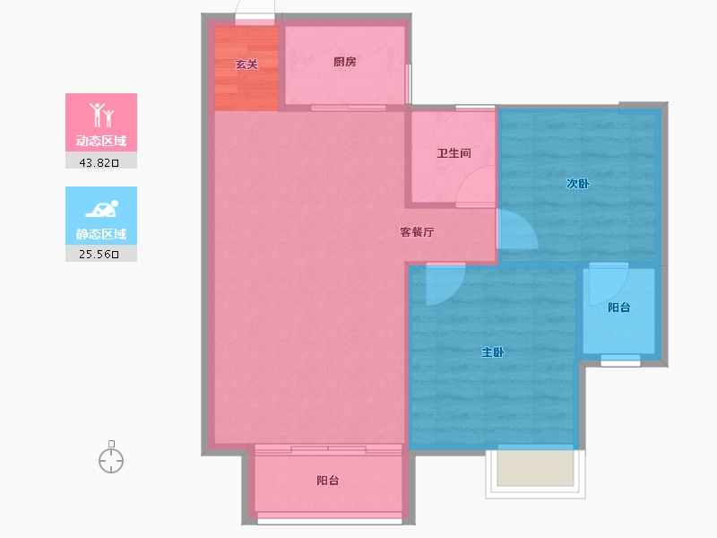 辽宁省-沈阳市-万科明日之光雪莲街东(A4,A1,A2,A3栋)93m²-63.54-户型库-动静分区