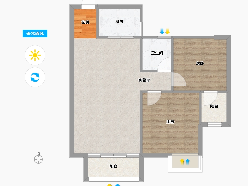 辽宁省-沈阳市-万科明日之光雪莲街东(A4,A1,A2,A3栋)93m²-63.54-户型库-采光通风