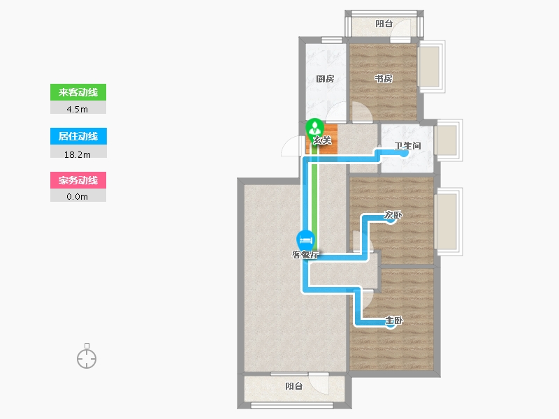 辽宁省-沈阳市-万科明日之光雪莲街东(A12，A26，25，A6，A5，A11栋)109m²-80.15-户型库-动静线