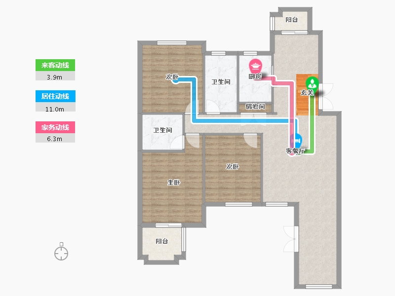 辽宁省-沈阳市-米拉春天红椿东路（C4，D4-2，D5-2，D6，D7）158m²-113.54-户型库-动静线