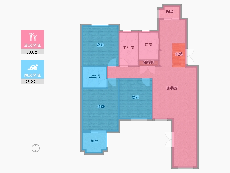 辽宁省-沈阳市-米拉春天红椿东路（C4，D4-2，D5-2，D6，D7）158m²-113.54-户型库-动静分区