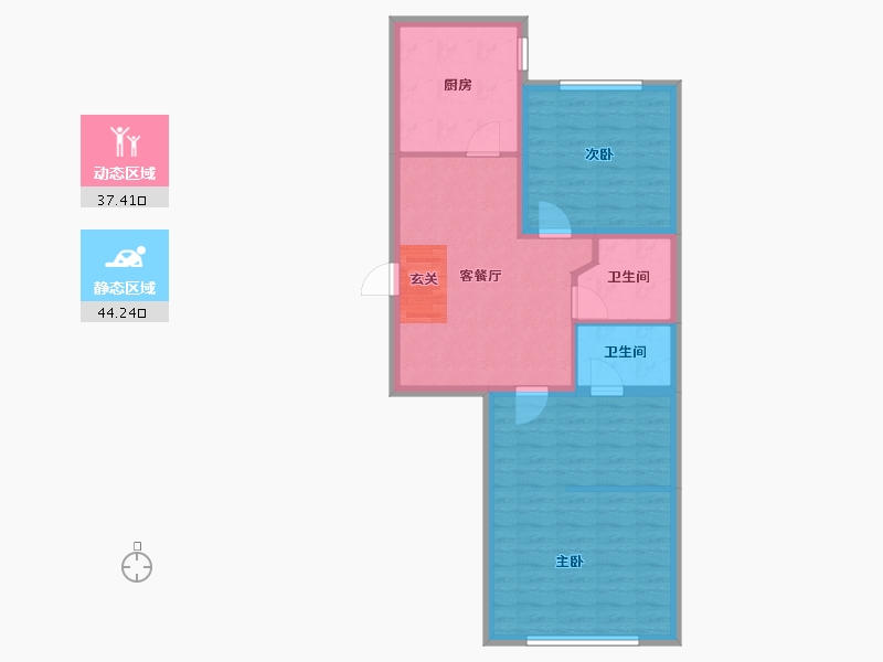 辽宁省-沈阳市-满融首府迎春北街86-35号（35号楼）74m²-73.40-户型库-动静分区