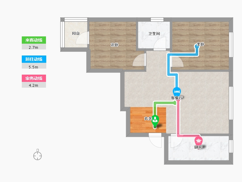 辽宁省-沈阳市-华府丹郡南京南街（B1，12号楼）76m²-57.33-户型库-动静线