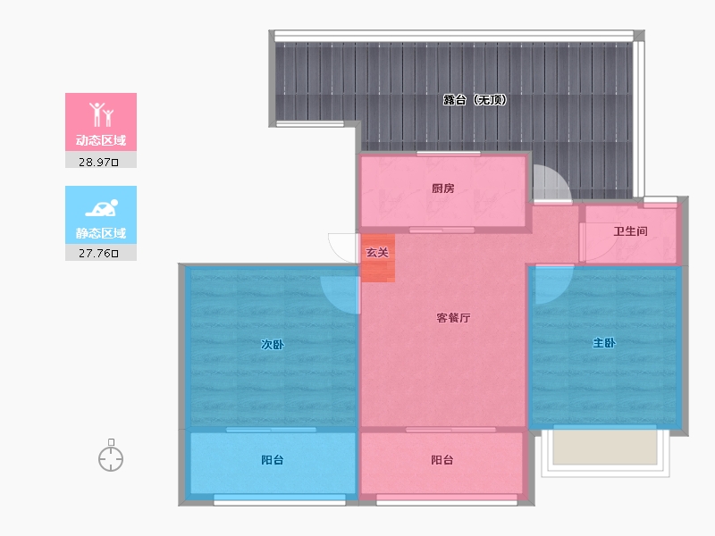 辽宁省-沈阳市-澳海南樾府（13号楼，6号楼，8号楼，9号楼，12号楼）87m²-69.13-户型库-动静分区