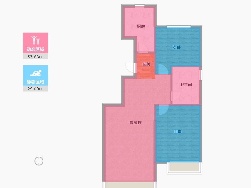 辽宁省-沈阳市-恒大文化旅游城（5，12，13，14号楼）94m²-75.19-户型库-动静分区