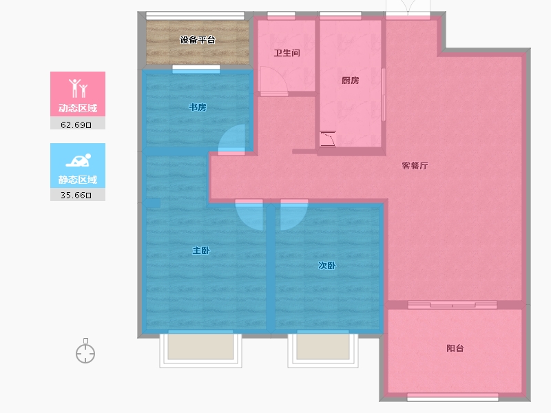 江苏省-南通市-荷兰小镇-91.56-户型库-动静分区