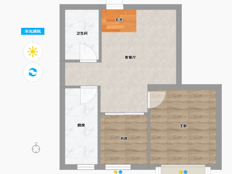 辽宁省-沈阳市-广厦绿园元江街（16，17栋）62m²-41.94-户型库-采光通风