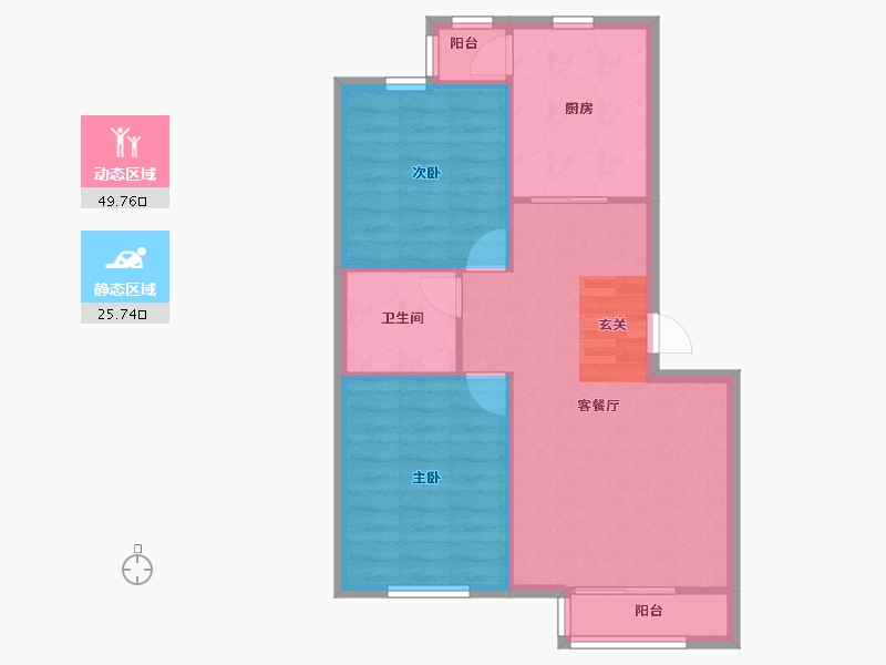 辽宁省-沈阳市-御龙湾86m²-68.93-户型库-动静分区