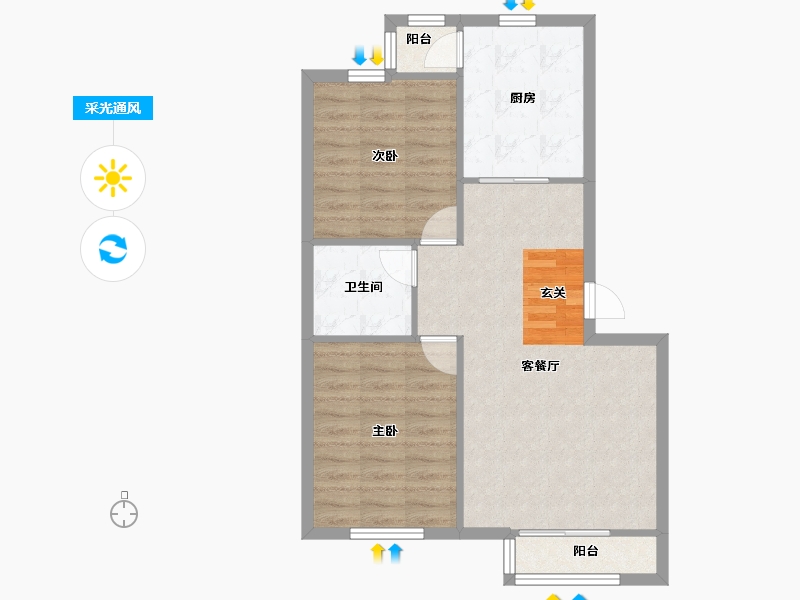 辽宁省-沈阳市-御龙湾86m²-68.93-户型库-采光通风