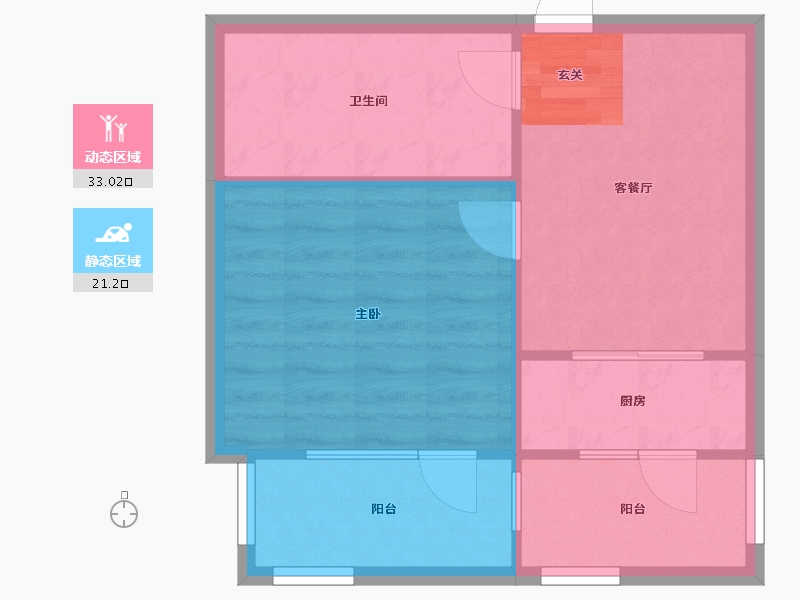 辽宁省-沈阳市-幸福温泉小镇49m²-49.04-户型库-动静分区