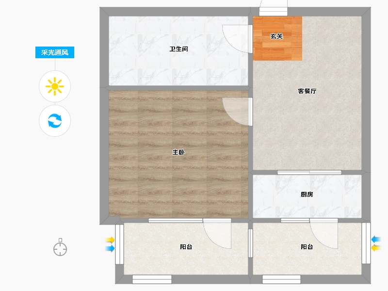 辽宁省-沈阳市-幸福温泉小镇49m²-49.04-户型库-采光通风