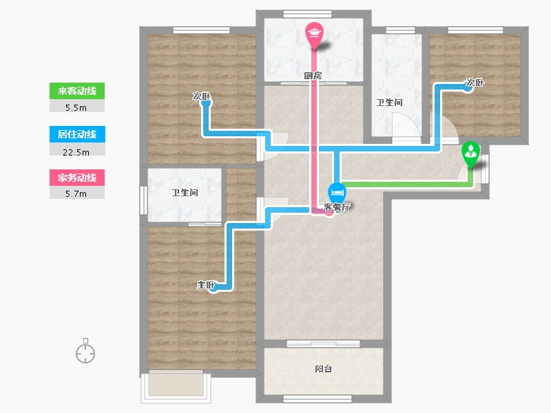 江苏省-宿迁市-富园景都-103.86-户型库-动静线