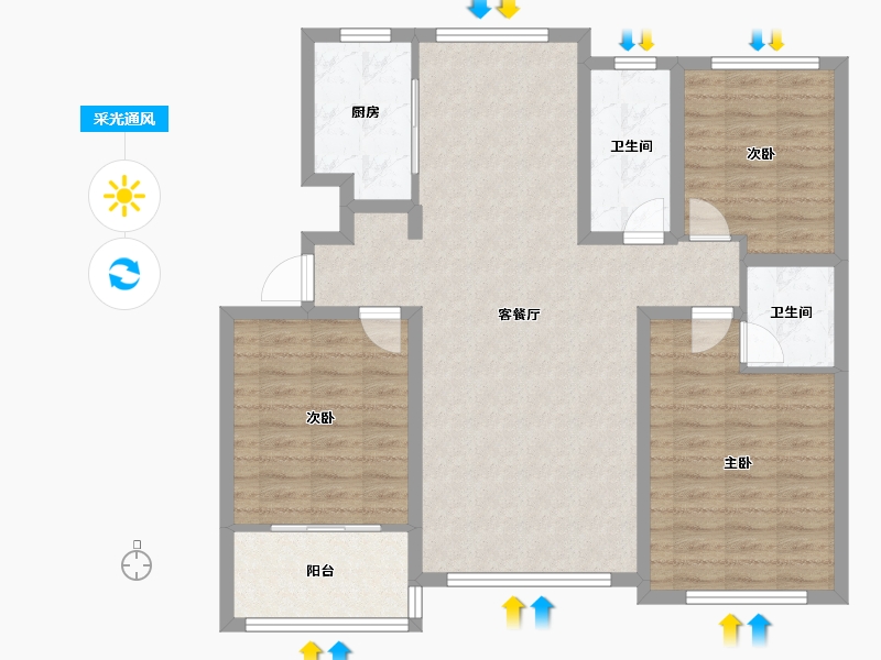 山东省-潍坊市-凤栖第-100.00-户型库-采光通风