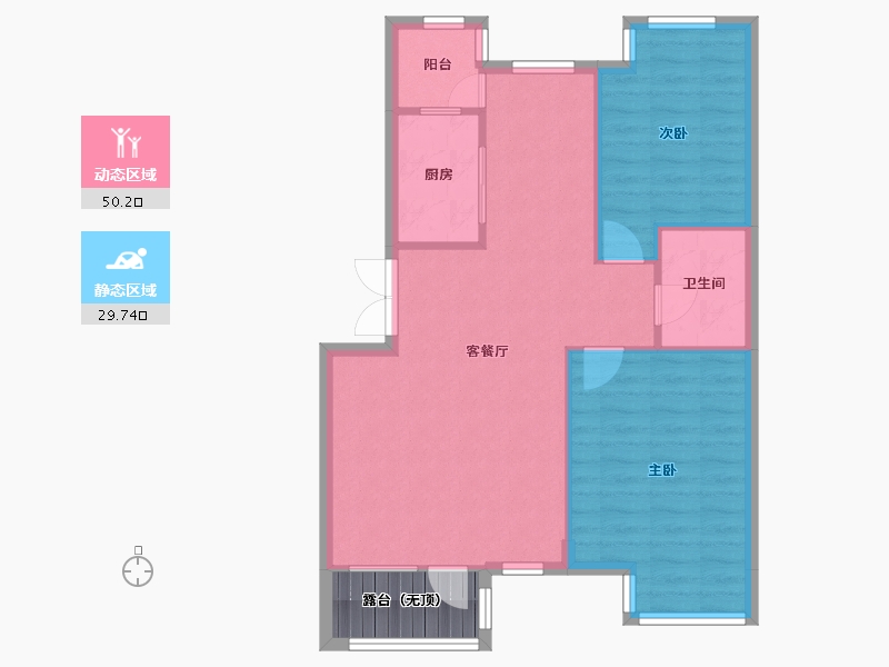 辽宁省-沈阳市-天恒森林里聚建面93m²-77.10-户型库-动静分区