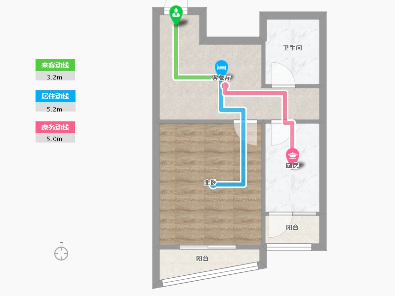 辽宁省-沈阳市-国奥新城蒲田路12-1号（8）,沈北新区蒲田路12-4号（9）C户型建面56m²-40.25-户型库-动静线