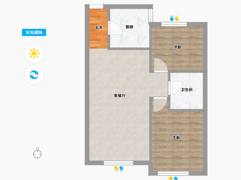 辽宁省-沈阳市-碧桂园银亿大城印象（G4，G2，G1，G3号楼）80m²-52.90-户型库-采光通风