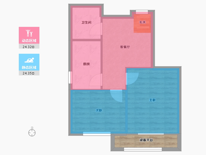 辽宁省-沈阳市-汇置尚樾（30，31，32，33，35，34，36，37号楼）63m²-47.23-户型库-动静分区